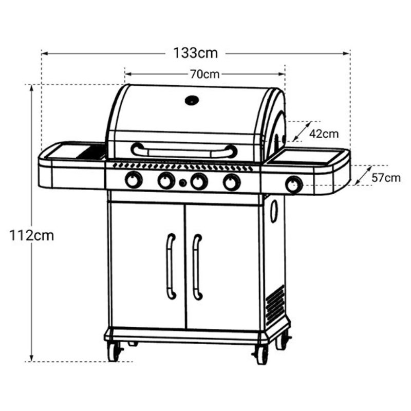 Cook In Garden | FIDGI | 4 Gas Barbecue | AM064SBI