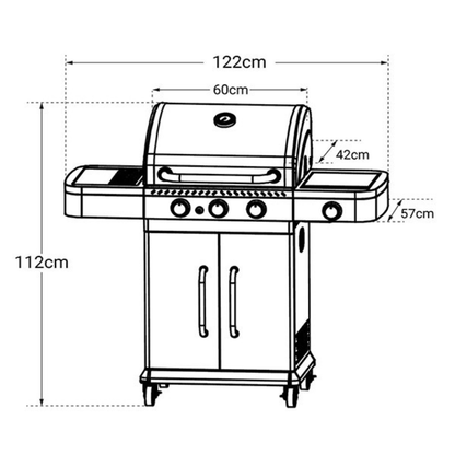 Cook In Garden | FIDGI | 3 Gas Barbecue | AM063SBI